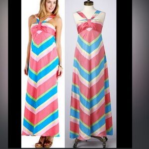 Lilly Pulitzer Melissa Halter neck silk maxi dress